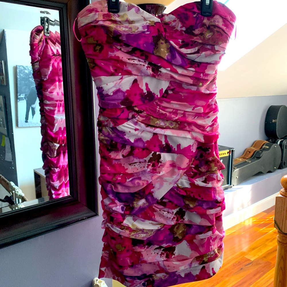 Arden B Tube Top Short Scrunchy Dress